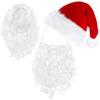 ROSAUI Santa Beard + Wig + Hat, Christmas Hat for