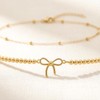 JNUIEU 2pcs Gold Bow Ankle Bracelets for Women 6In 8In