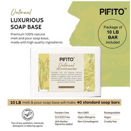 Pifito Oatmeal Melt and Pour Soap Base (10 lb) │ Bulk Premium 100% Natural Glycerin Soap Base │ Luxurious Soap Making Supplies