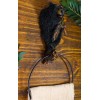 Rustic Western Forest Black Bear Holding Pinecone Branch Hand Towel