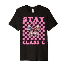 RV Camping Camper Motorhome Girl Mom Coquette Stay Class C Premium T-Shirt