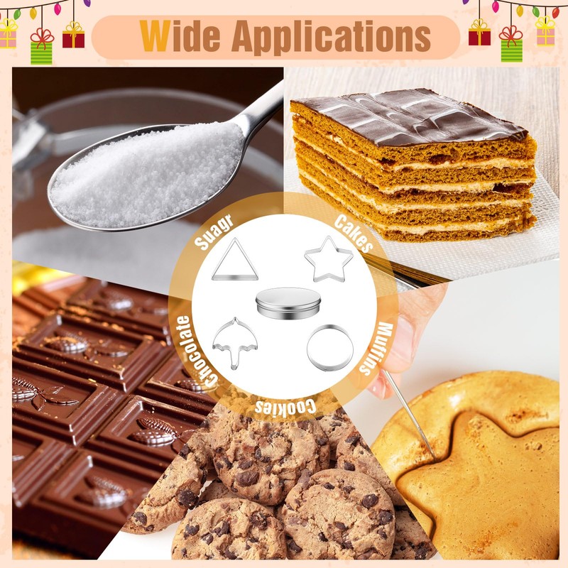 Honeydak 6 Pcs Stainless Steel Cookie Cutters, National Sugar Cookie
