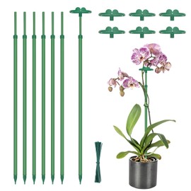 Extendable Plant Stakes, Length Scalable from 17.5IN to 30.1IN Plant Support Stake, Orchid Sticks with Clips for Indoor Outdoor,Garden Stakes for Plant,Tomato,Vegetables,Monstera,Vine - 7Pack