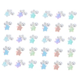 NOLITOY Luxury Nail Gems Star Pearl Charms 30pcs Manicure Decorations for Women