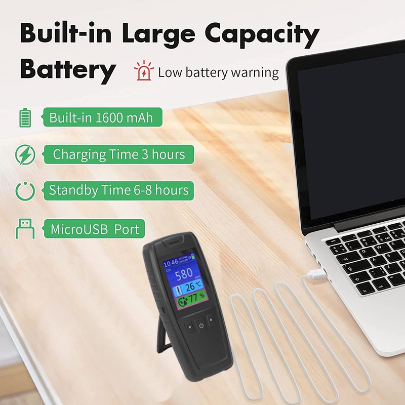 Carbon Dioxide Detector 3 in 1 Indoor Air Quality Monitor