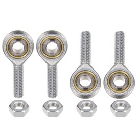 TA-VIGOR 4PCS M10 Rod End Bearing Set, SA10TK POSA10 Right-Hand Thread Male Ball Joint with Jam Nuts, Self-Lubricating M10x1.5 Rod End Ball Bearings for Mechanical Linkages & Motion Control Systems