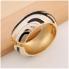 Wotfim Chunky Gold Bangle Bracelets for Women Enamel Zebra-Print Cuff