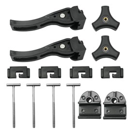 DUZFOREI 2 Pcs Front Rear Clamp Cover Clamp Set, Universal Tonneau Cover Parts with T Bolt, Rear Clamp, Front Clamp, Triangular Screw, Tonneau Cover Parts, Replacement for Hard Tonneau Cover