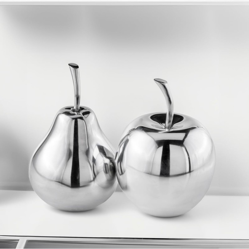 Modern Day Accents Peral Polished Pear, Silver, Fruit, Tabletop, Transitional,