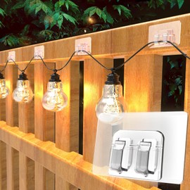 AFFAVON Pack of 50 Large Hooks for Indoor & Outdoor Fairy Lights, No Damage, Tool-Free Installation for Christmas, Patio, Garden, Balcony, Decoration, Hanging Cable Holder