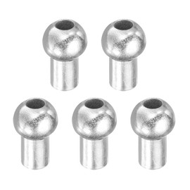 PATIKIL Cable Ball Stopper, 5pcs Stainless Steel Gym Machine Accessories for 5mm Cable Fitness Equipment Wire Rope Port Joint Replacement Parts for Home Gym Machine, Silver