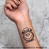 4 x 'Smiling Alarm Clock' Temporary Tattoos - Water Resistant,