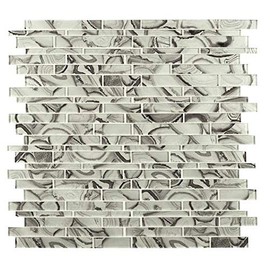 Super Nova Interlocking 12 in. x 12 in. x 8mm Glossy Glass Mesh-Mounted Mosaic Tile - 5 Pack Set - 5 Sheets (5 sqft)