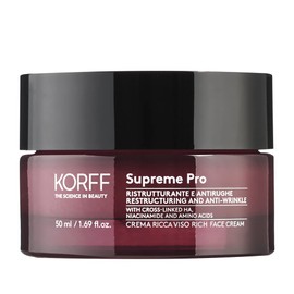 Korff Supreme Pro Reichhaltige, aufbauende und Anti-Falten-Gesichtscreme mit Hyaluronsäure, für trockene oder sehr trockene Haut, 50 ml