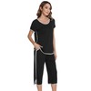 WiWi Pajamas for Women Soft Knit Capri Pants Pajama Sets