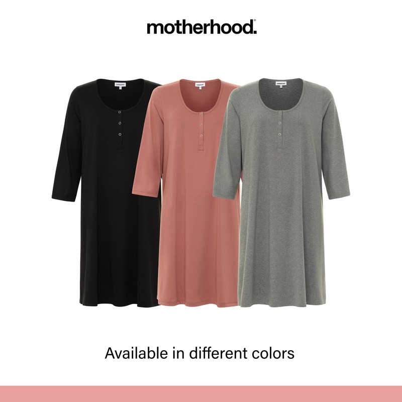 Motherhood Maternity Women's Sleep Henley, Withered Rose, Medium
