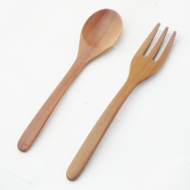 Nagao Sao Wood Spoon Fork Set Small Wooden