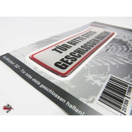 BIKE-label Door Sticker 130 x 40 mm Aluminium Look Keep Door Closed 900029