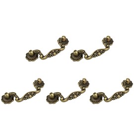 Mcredy Drawer Pulls Pull Handles for Dresser Drawers 76mm/3" Mounting Hole Distance Pull Ring Handles Antique Bronze Zinc Alloy Pack of 5
