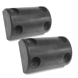 UrMarketOutlet 2X Aurora IMXGT-2036 Reinforced Rubber Half-Oval 4 Hole 8inch x 5-14inch x 3-58inch Molded Dock Bumper Semi Commercial Truck Trailer Chassis Flatbed, Black