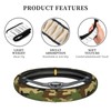 Military Army Green Camo Elastic Steering Wheel Cover Universal 15