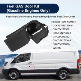 CK4Z5427936A Fuel Filler Door Housing Pocket Hinge White Fuel Door Cover Compatible with Ford Transit Vans 150 250 350 HD 2015-2023 CCK4Z-5427936-F CK4Z-5427936-J CK4Z-5427936-A