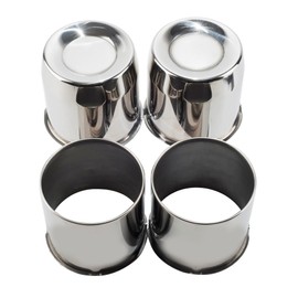 Rheedal 4Pcs 5.15inch Stainless Trailer Wheel Center Caps Push Through Center Hub Cap for Truck SUV RV Wheel Rim, Combination of Concave and Open End Chrome Wheel Hub Covers