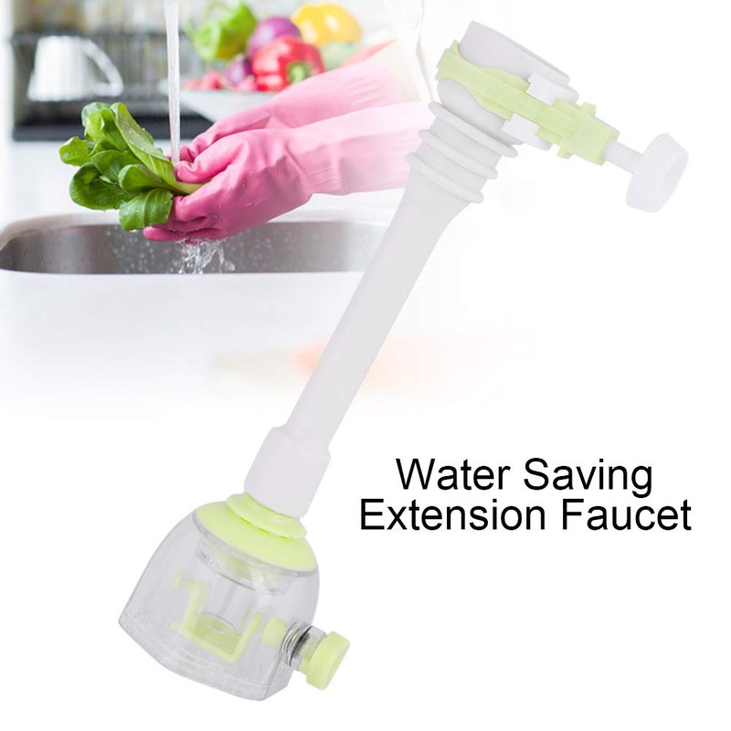 Adjustable Splash-Proof Faucet Extender Rotatable Kitchen Water-Saving Tap Nozzle Filter