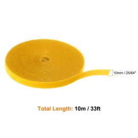 HARFINGTON Garden Plant Tape 33ft 25/64" Reusable Garden Plant Ties Strap Nylon Plant Twist Tie for Plant Gardening Home Office, Yellow