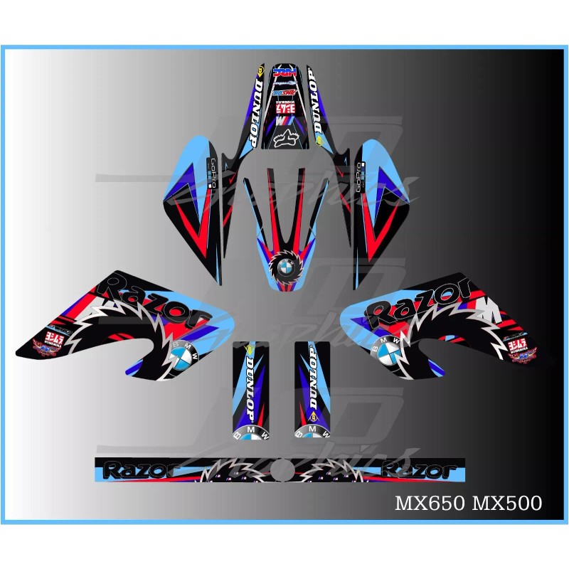 Razor MX500 MX650 graphics kit decals THICK AND HIGH GLOSS