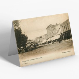 GREETING CARD - Vintage Illinois USA - Macomb. North Side Public Square