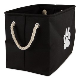 Bone Dry Pet Storage Collection Collapsible Bin, Black, Small Rectangle