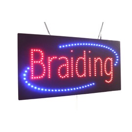 Braiding Sign, TOPKING Signage, LED Neon Open, Store, Window, Shop, Business, Display, Grand Opening Gift