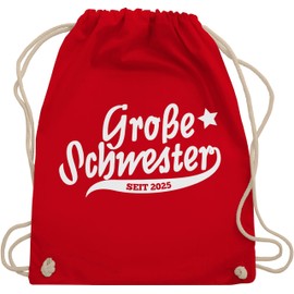 Shirtracer - Gym Bag Backpack - Siblings Brother and Sister - Big Sister Since 2023, 2 red