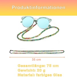 Eyglajdd Glasses Chain for Women, 6 colours mix