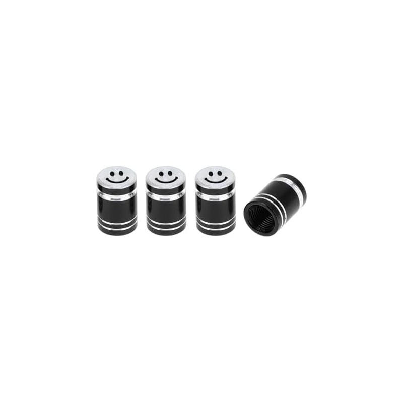 Tapones decorativos para válvula de neumático, color negro, 7 x