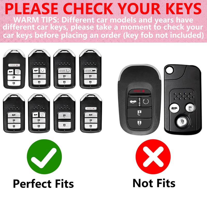 Simocky Key Fob Cover with Diamond Keychain, Car Key Shell
