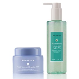 Naturium Naturium Ultimate Double Cleanse Set, Purple Ginseng Cleansing Balm & Niacinamide Cleansing Gelee 3%