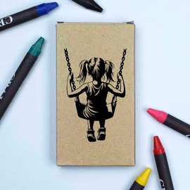 Azeeda 6 x 'Mädchen auf einer Schaukel' Farbiges Buntstift-Set (CY00029723)