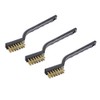 3 Pieces Mini Brush Brass Bristles Curved Handle Brass Wire
