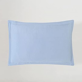 SIJO Premium Stone Washed 100% French Linen Shams, 2-Pack, Small Batch Sourced from Normandy, Breathable and Durable (Sky, King Shams)