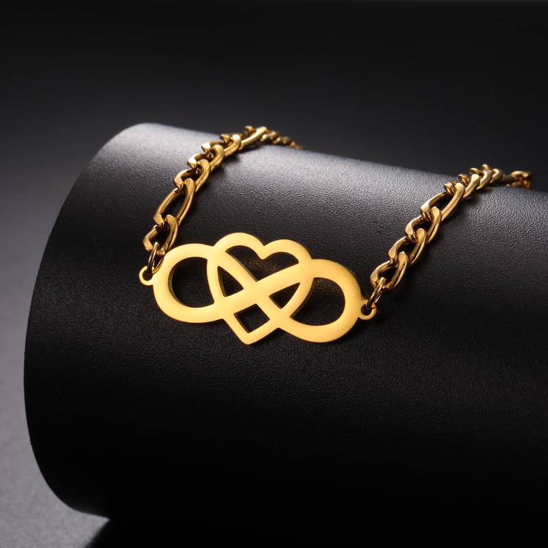 Infinity Bracelets for Women Men Stainless Steel Adjustable Dainty Infinity