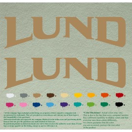 Pair 12" Lund Compatible Replacement Decals Vinyl Stickers *Light Brown* Vinyl Stickers Boat Outboard Motor Set of 2