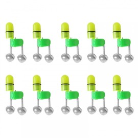 DONGKER LED Fishing Bells, Pack of 10 Eel Bells with Clamp, Portable Double Fishing Bell with LED for Outdoor Fishing Rod Bite Alarm Fishing