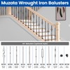 Muzata 10P 44" Hollow Satin Black Iron Double Twist Metal