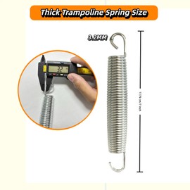 Abiphop 3PCS Trampoline Springs 7 inch Heavy Duty Replacement Trampoline Springs with Hook 3.2MM Wire Diameter Stainless Steel Trampoline Parts Sliver