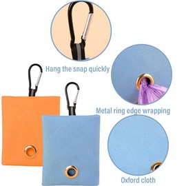 CULEO Kotbeutel für Hunde, 2 Stück Hundekotbeutelhalter, Hundekotbeutelspender mit Karabiner tragbarer Haustierkotspender für die Leine (Blau, Gelb)