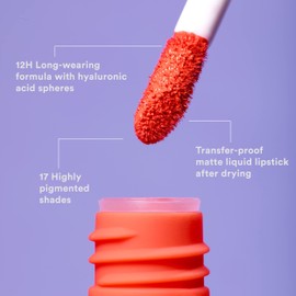 3INA MAKEUP - The Longwear Lipstick 226 - Coral Lipstick - Matte Lipstick with Hyaluronic Acid - Long-Lasting Highly Pigmented Liquid Lipstick - Vegan - Cruelty Free