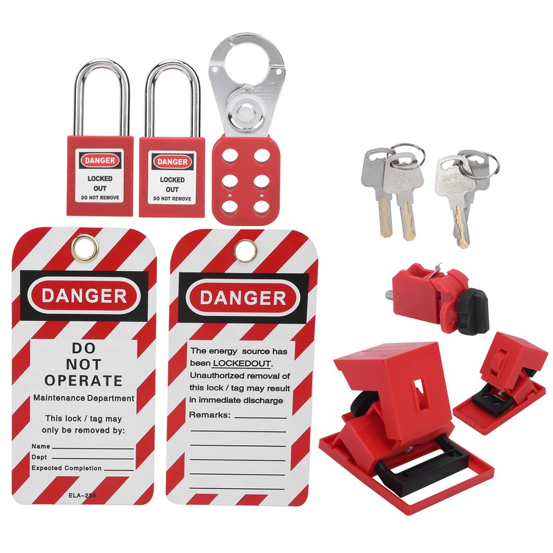 Safety Lockout Tagout Kit Lockset Fitting Tools Multifunctional Portable with