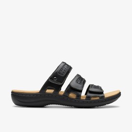 Clarks Collection Women's Laurieann Dove Sandal, Black Leather, 8 M US